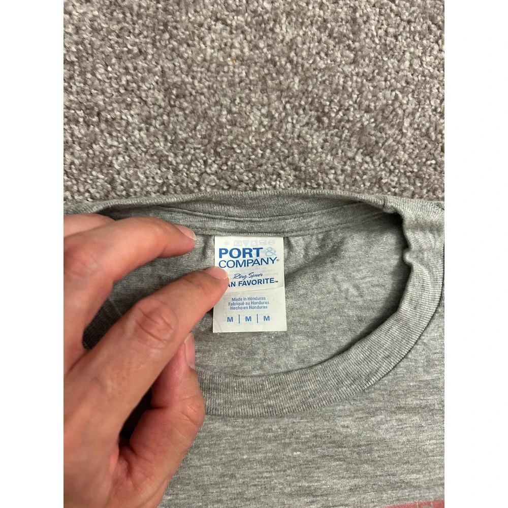 Port &‎ Company Graphic Tee Mens Medium Gray Excellent Meowdy Partner Cowboy Cat